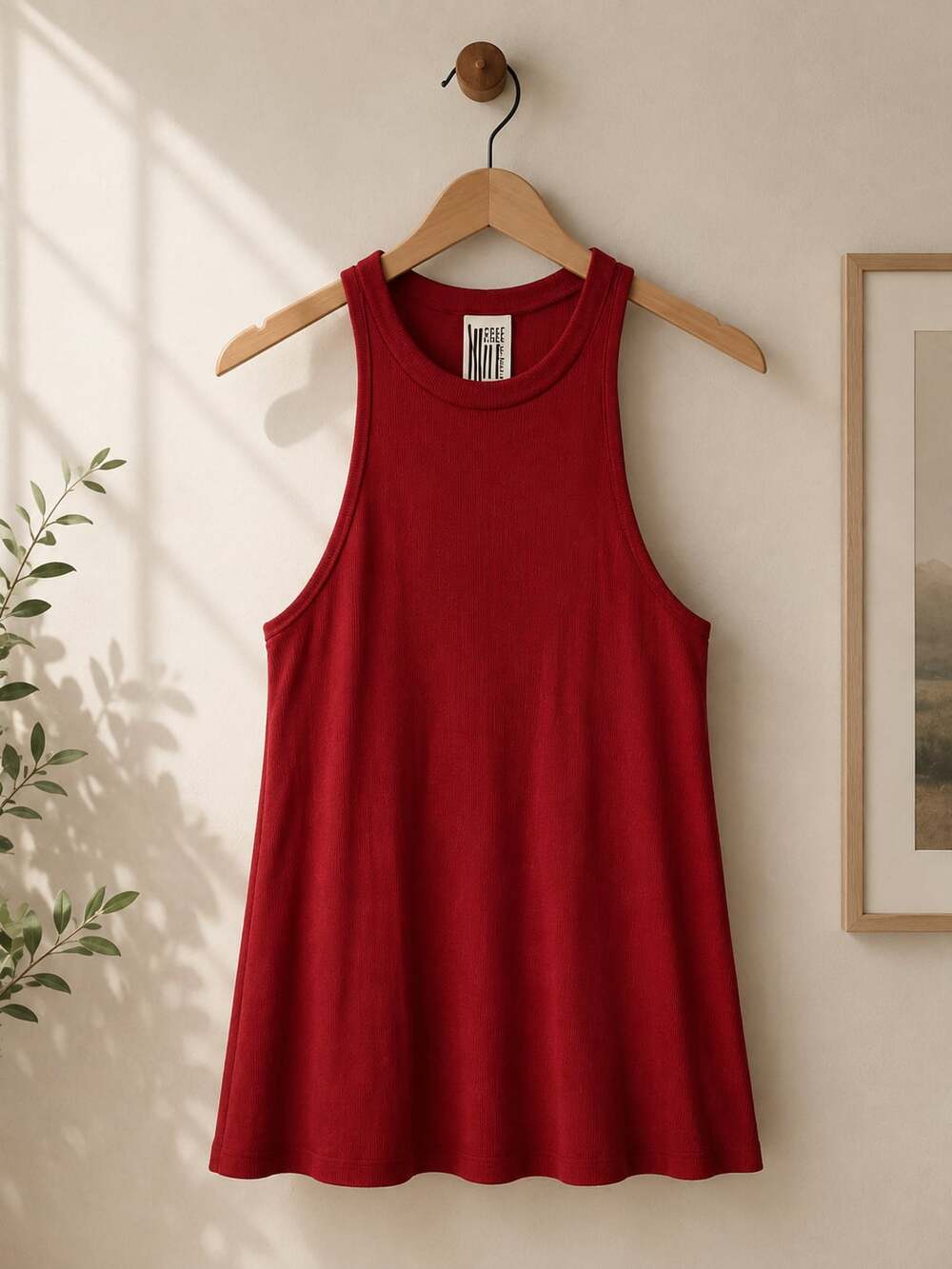 ❤️ Free People Ribbed Swing Tank – Red – Effortless Everyday Style ❤️